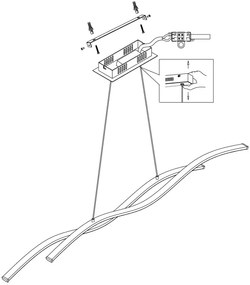 Eglo 96104 - Lampadario LED LASANA 2 2xLED/14W/230V