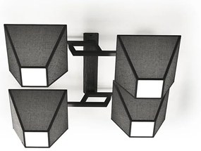 Lampadario fisso ROOF 4xE27/40W/230V nero