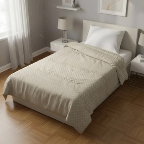 Trapunta singola beige a quadretti