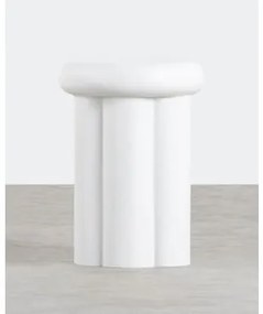 Tavolino Ausiliario Rotondo in Metallo (Ø38 cm) Lupe Bianco - The Masie
