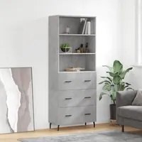 Credenza Grigio Cemento 69,5x34x180 cm in Legno Multistratocod mxl 77672