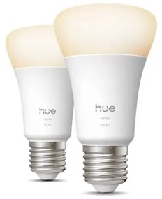 Confezione da 2 lampadine LED dimmerabili Philips Hue WHITE, attacco E27, 9,5 W, 230 V, 2700 K