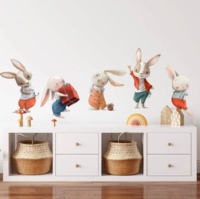 Piccoli coniglietti dal paese delle fiabe - adesivi da parete ad acquerello | Inspio
