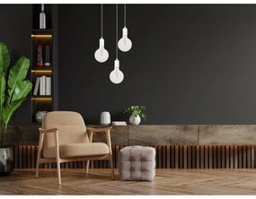 Lampadario a sospensione con filo MIROS 3xE27/60W/230V tondo bianco