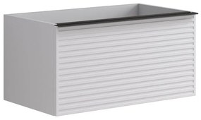 Mobile da bagno sospeso sotto lavabo L 80 x H 40 x P 45.5 cm bianco laccato opaco, 1 cassetto Pixel stripes