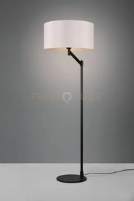 Cassio piantana metallo nero con paralume bianco h. 153,3cm