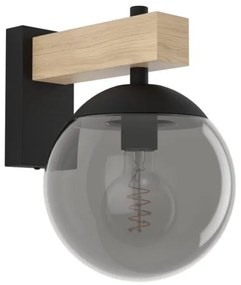 Eglo 900671 -Applique da esterno BUFALATA 1xE27/40W/230V nero/legno IP44