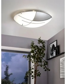 EGLO 89758 - Applique/Plafoniera RAYA 1 x E27/60W argento / bianco