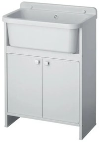Mobile lavatoio salvaspazio 55x34 cm vasca completa di kit di scarico