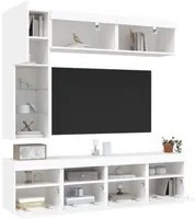 Set Mobili TV a Muro 7 pz con Luci LED Bianco 3216757