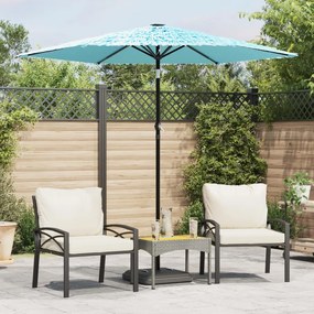 Ombrellone Giardino Con Palo İn Acciaio Blu 223x223x213 Cm /