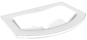 Lavabo a incasso rettangolare Jolly H 20 cm in resina bianco