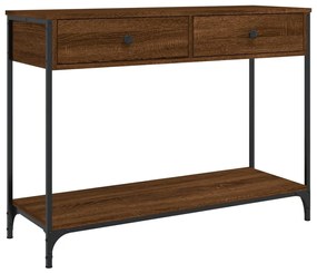 Tavolo consolle rovere marrone 100x34,5x75 cm legno multistrato