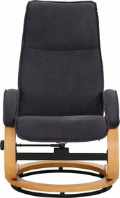 Set di poltrona e poggiapiedi grigi con rivestimento in tessuto Rika Paprika - Støraa