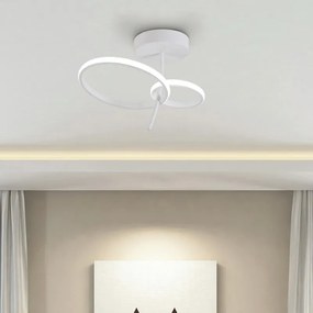 Plafoniera LED moderno KARA, bianco Ø 38 cm, luce naturale NOVECENTO