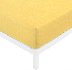 Lenzuolo con angoli singolo giallo cotone