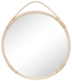 Specchio da parete con cornice in rattan ø 50 cm Malo - House Nordic