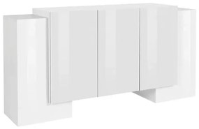 Credenza Moderna Pillon con 2+3 Ante Battenti in Bianco Lucido