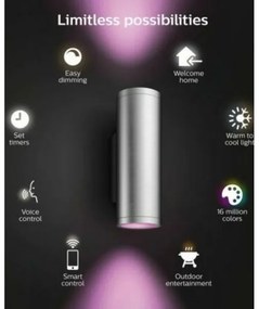 Philips 17463/47/P7 - LED RGBW Lampada da esterno Hue APPEAR 2xLED/8W/230V IP44