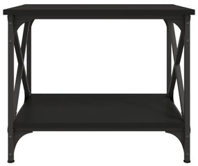 Tavolino nero 55x38x45 cm in legno multistrato