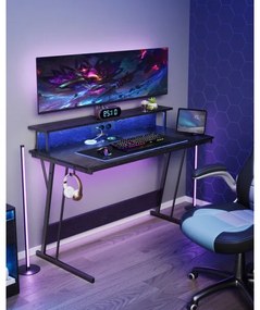 Scrivania con illuminazione integrata SOLEA-X, nera