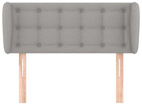 Testiera ad orecchio grigio chiaro 83x23x78/88 cm in tessuto