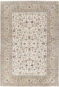 Kashan Tappeto 250x360 Beige (Iran) Annodato A Mano