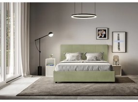 Letto matrimoniale e rete 160x190 in microfibra tč verde Mika