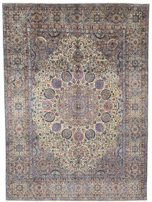 Kerman Tappeto 370x270 Beige (Iran) Annodato A Mano