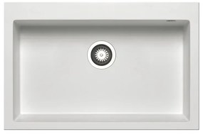 Lavello integrato 1 vasca PYRAMIS Voyager granito L 50 x L 76 cm bianco