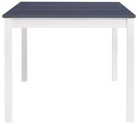 Tavolo da pranzo bianco e grigio 180x90x73 cm in legno di pino