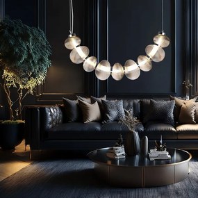 Lampadario LED sospeso su cavo BOLLA LED/36W/230V cromo lucido/grigio fumé