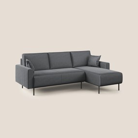Arthur divano moderno angolare in velluto morbido impermeabile T01 antracite