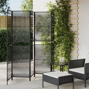 Divisorio Per Ambienti A 5 Pannelli Nero İn Polyrattan /