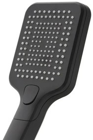 Doccetta quadrata 26,6 cm con tre tipi di getto nero opaco in ABS Hidra