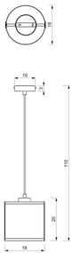 Lampadario a sospensione con filo KAGA 1xE27/60W/230V nero/oro
