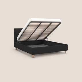 Serena letto contenitore salvaspazio scandinavo in tessuto fiammato impermeabile T03 antracite