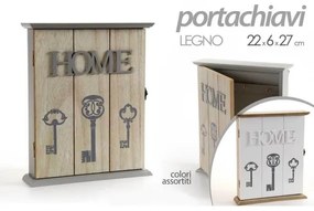 Trade Shop - Armadietto Portachiavi Parete Appendino Home 22x6x27cm Shabby Chic Col Ass 765896