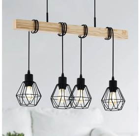 Eglo 44075 - Lampadario sospeso a cavo TOWNSHEND 4xE27/60W/230V