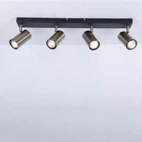 Globo 57911-4M - Faretto ROBBY 4xGU10/35W/230V nero/ottone