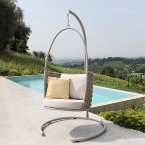 MATISSE - dondolo con struttura in allumino beige con corda beige