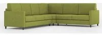 Divano Angolare 6 Posti 281x241x85 cm Karay in Tessuto Verde