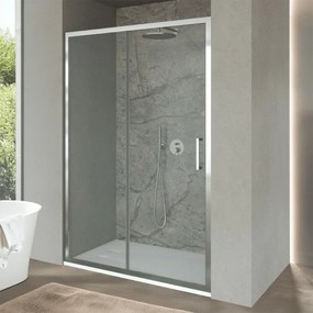 Box Doccia Scorrevole 140 Cm Feridras "T-Wall" Alluminio Lucido/Vetro Trasparente