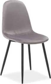 Sedia Fox in velluto grigio - H 86 cm