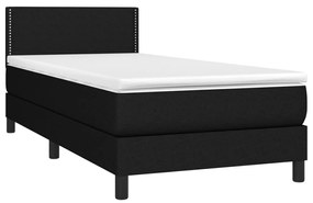 Giroletto a molle con materasso nero 100x200 cm in tessuto