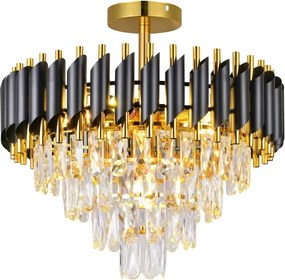 Brilagi - Lampadario a soffitto ECLIPSE 7xE14/10W/230V Ø 48 cm nero/oro