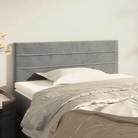 Testiera Grigio Chiaro 90x5x78/88 Cm İn Velluto /
