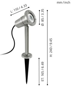Eglo 94111 - Illuminazione LED da esterno NEMA 1xGU10/5W/230V