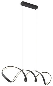 Lampada a sospensione di design nera 100 cm con LED dimmerabile a 3 livelli - Wokkel