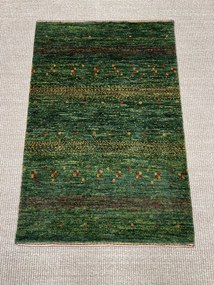 Loribaft Tappeto persiano 90x60 Verde (Iran) Annodato A Mano